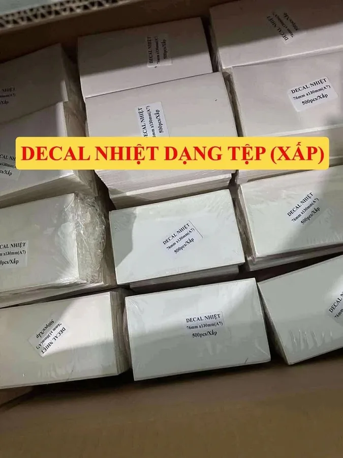 Giấy nhiệt decal dạng xấp in đơn hàng cho shop bán hàng online