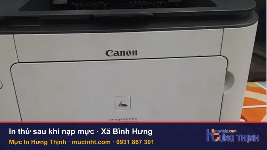 Máy in Canon 6220dn in thử sau khi nạp mực tại Xã Bình Hưng — Mực In Hưng Thịnh